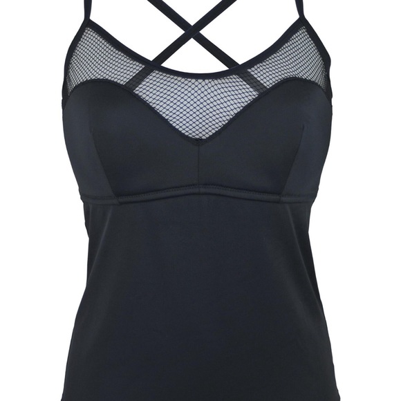 Pour Moi Glamazon Cami Convertible Strap Tankini Top 38FF UK (38HUS) Black - Picture 1 of 7